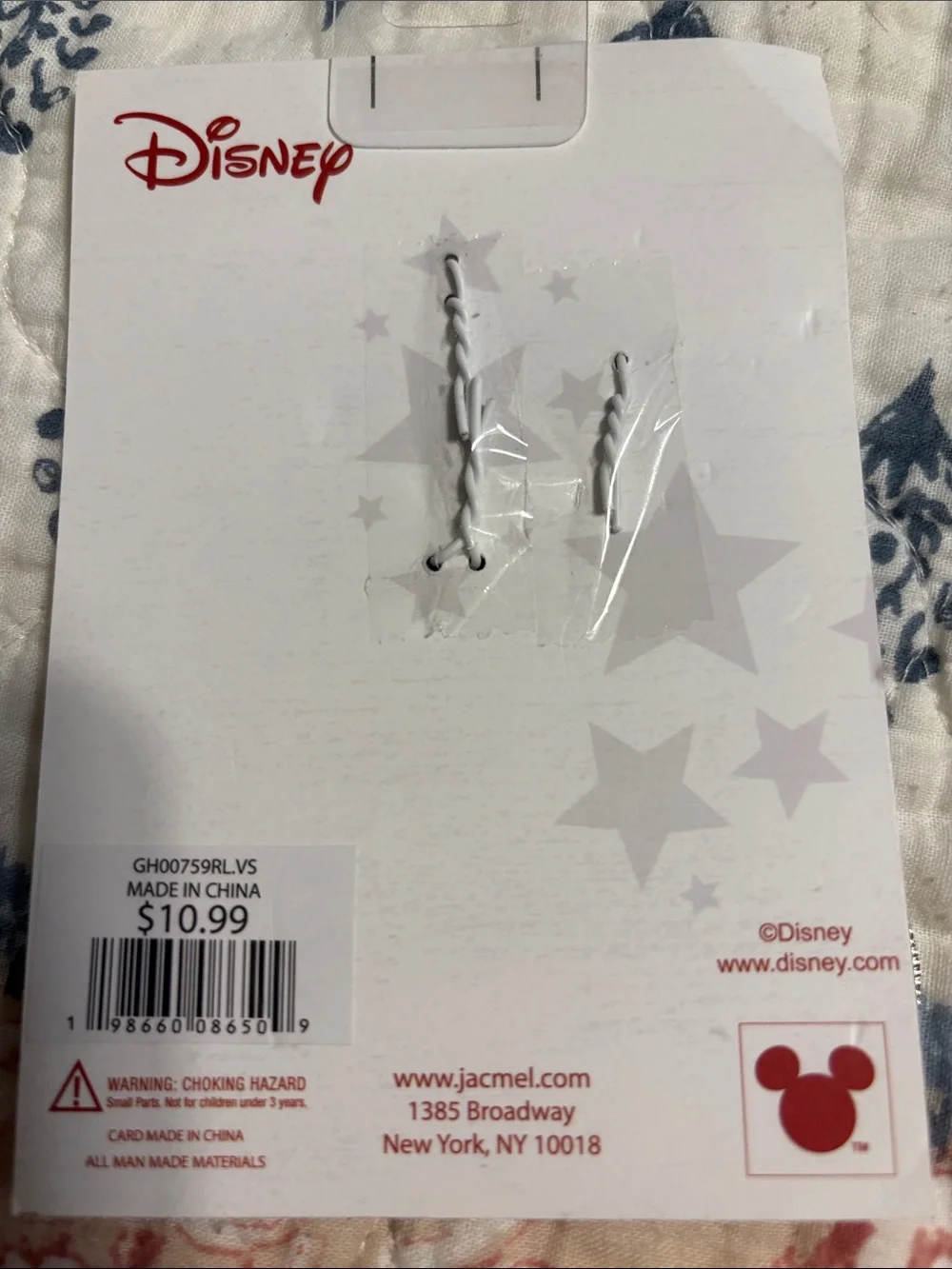 Disney Minnie Mouse Patriotic Keychain — Red, White & Blue